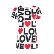 Katoenen T-shirt met zichtbaar logo Moschino , Multicolor , Dames