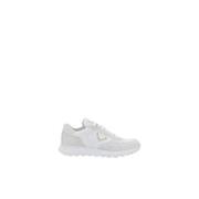 Witte Leren Suède Sneakers Stijlvol Model Prada , White , Dames