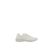 Witte Leren Sneakers Modern Ontwerp Prada , White , Heren