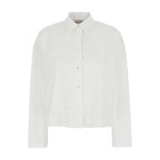 Witte Kant Geborduurde Klassieke Kraag Shirt Semicouture , White , Dam...