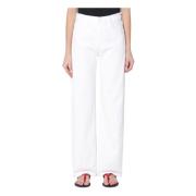 Regular Fit Sneak Jeans Mother , White , Dames