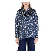 Geometrisch Patroon Oversized Blouse Ichi , Blue , Dames