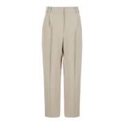 Beige Broek met Monil Detail Brunello Cucinelli , Beige , Dames