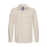 Katoen Linnen Beige Overshirt Profuomo , Beige , Heren