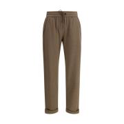 Sprankelende Versierde Elastische Broek Brunello Cucinelli , Brown , D...