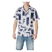 Geometrisch Patroon V-hals Shirt Antony Morato , Multicolor , Heren