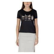 Zwart Bedrukt Katoenen T-Shirt Ronde Hals Jacqueline de Yong , Black ,...