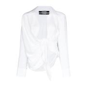 Witte Gedrapeerde Blouse Stijlvolle Laagjes Jacquemus , White , Dames