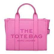 Roze Leren Tote Tas met Logo's Marc Jacobs , Pink , Dames