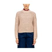 Chamois Microfiber Suède-effect Sweater Forte Forte , Beige , Dames