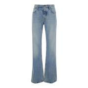 Lichtblauwe Lage Taille Rechte Jeans Balenciaga , Blue , Dames