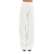 Crepe broek met satijndetails Elisabetta Franchi , White , Dames