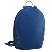 Pre-owned Leather backpacks Louis Vuitton Vintage , Blue , Dames