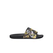 Zwarte Slide Sandalen - Fondo Stijl Versace Jeans Couture , Black , He...