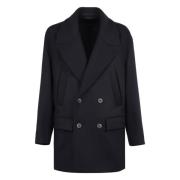 Double-breasted peacoat met reverskraag Giorgio Armani , Blue , Heren