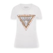 Katoenen T-shirt Guess , White , Dames