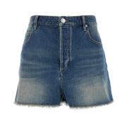 Blauwe Shorts met Franjezoom van Katoenmix Isabel Marant , Blue , Dame...