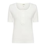 Witte Tee Blouse Slida Stijl Soaked in Luxury , White , Dames