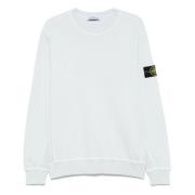 Heldere Blauwe Crewneck Sweatshirt met Ribbed Sides Stone Island , Blu...