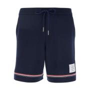 Blauwe elastische taille trekkoord shorts met RWB gestreept detail Tho...