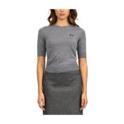 Grijze Wollen Trui Korte Mouw N21 , Gray , Dames