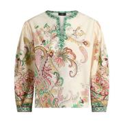 Beige V-Neck Paisley Sweater Etro , Multicolor , Dames