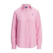 Klassieke lange mouw knoop voorkant overhemd Polo Ralph Lauren , Pink ...