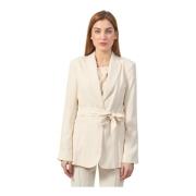 Witte Melkjas met Revers Silvian Heach , Beige , Dames