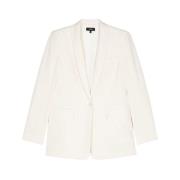 Ivoor Wit Gestreepte Blazer Jas Theory , White , Dames