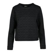 Stijlvolle Sweater Katoenmix Elastaan Emporio Armani , Black , Dames