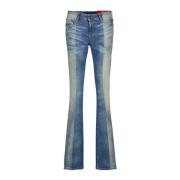 Flared Jeans Bicolor Design Vrouw Diesel , Blue , Dames