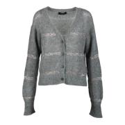 Mohair Alpaca Cardigan Fabiana Filippi , Gray , Dames