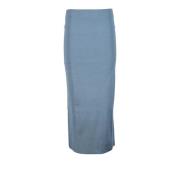 Elastische taille lange gebreide rok Fabiana Filippi , Blue , Dames