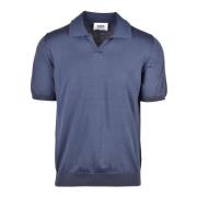 Katoenen Polo Gebreide Top Alpha Studio , Blue , Heren