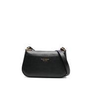 Zwarte Leren Schoudertas met Goudkleurige Accenten Kate Spade , Black ...