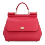 Leren handtas met Dauphine-print Dolce & Gabbana , Red , Dames