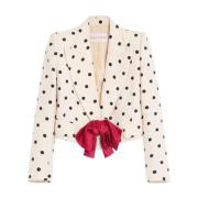 Beige Polka Dot Jas Knoopsluiting Valentino , Beige , Dames