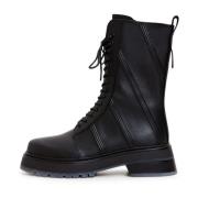 Leren Veterschoenen Enkellaarzen Cesare Gaspari , Black , Dames