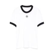 Witte Crew Neck T-shirt met Contrasterende Trim Marine Serre , White ,...