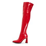 Patent Leren Over-de-Knie Laarzen Cesare Gaspari , Red , Dames