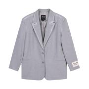 Foil Stripe Blazer Alix The Label , Gray , Dames