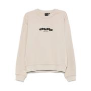 Beige Crew Neck Logo Sweater Daily Paper , Beige , Heren