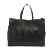 Zwarte Tote Tas met Rockstud Decoratie Valentino Garavani , Black , He...