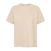 Klassieke Tee Top & T-Shirt Doeskin Ichi , Beige , Dames