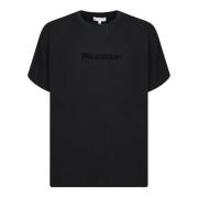 Minimalistisch Zwart T-shirt met Logo JW Anderson , Black , Heren