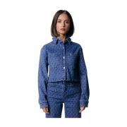 Olle Logo Denim Blouse Colourful Rebel , Blue , Dames