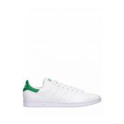 Wit/Groen Leren Sneaker Logo Detail Adidas Originals , White , Dames