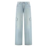 Cargo jeans met achterlogo label Haikure , Blue , Dames