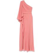 Poederroze Gedrapeerde Jurk met Split Elie Saab , Pink , Dames