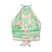 Flamingo Pink Halterneck Scarf Etro , Multicolor , Dames